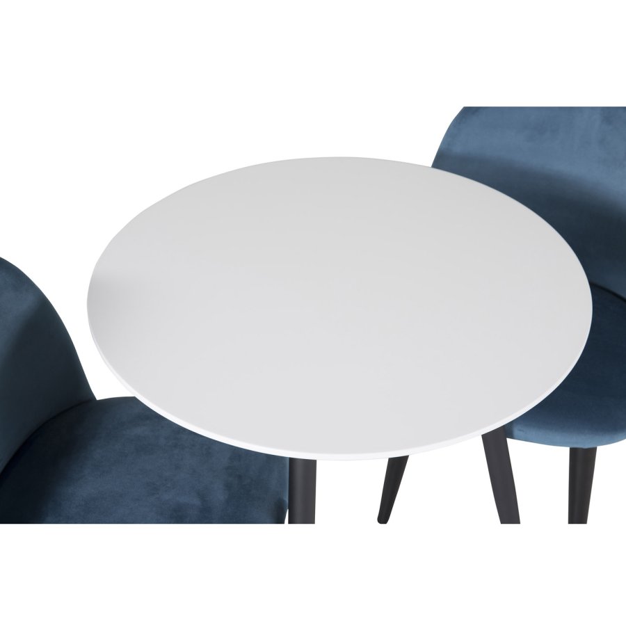 VENTURE DESIGN Velvet Chair XXS spisebordsstol - bl velour og metal