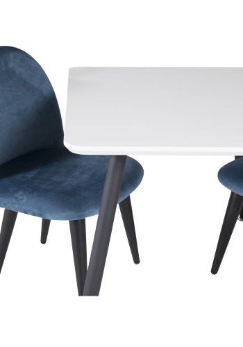VENTURE DESIGN Velvet Chair XXS spisebordsstol - bl velour og metal