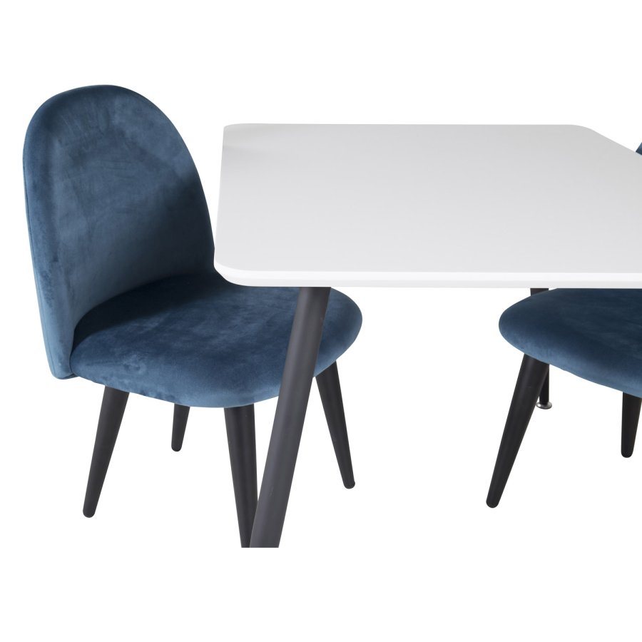 VENTURE DESIGN Velvet Chair XXS spisebordsstol - bl velour og metal