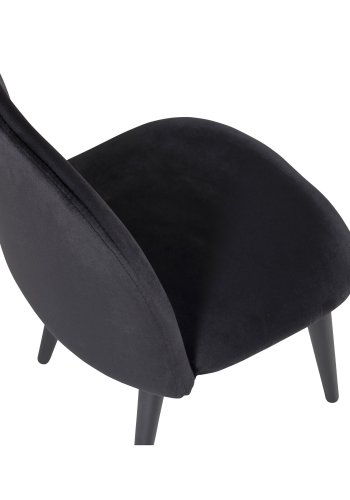 VENTURE DESIGN Velvet Chair XXS spisebordsstol - sort velour og metal