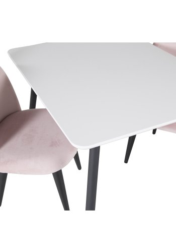 VENTURE DESIGN Velvet Chair XXS spisebordsstol - pink velour og metal