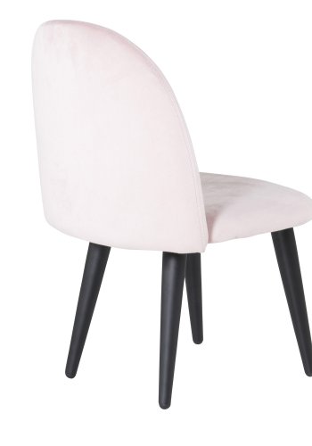 VENTURE DESIGN Velvet Chair XXS spisebordsstol - pink velour og metal