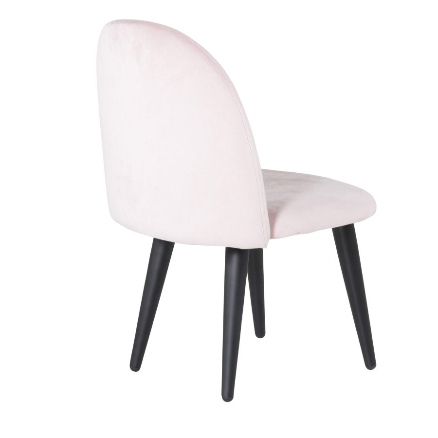 VENTURE DESIGN Velvet Chair XXS spisebordsstol - pink velour og metal