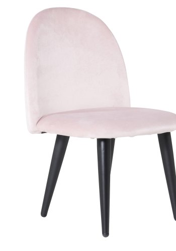 VENTURE DESIGN Velvet Chair XXS spisebordsstol - pink velour og metal