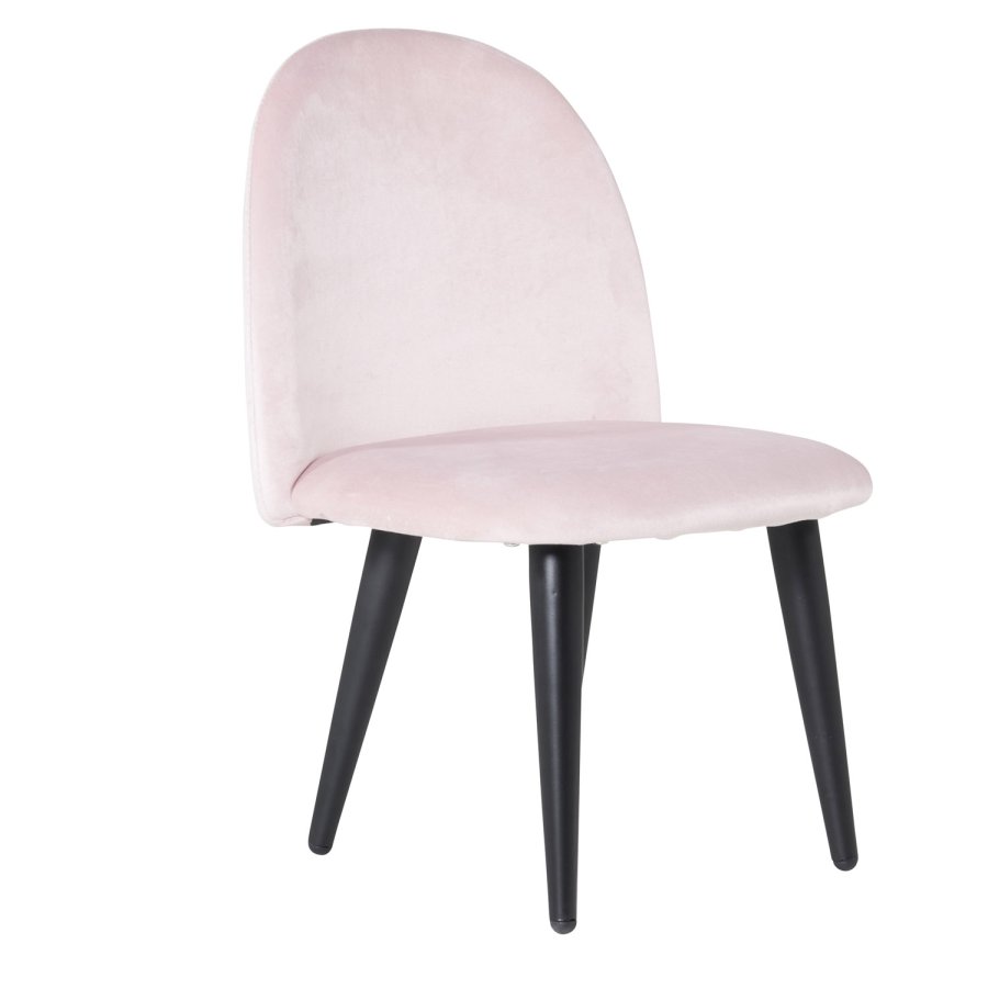 VENTURE DESIGN Velvet Chair XXS spisebordsstol - pink velour og metal