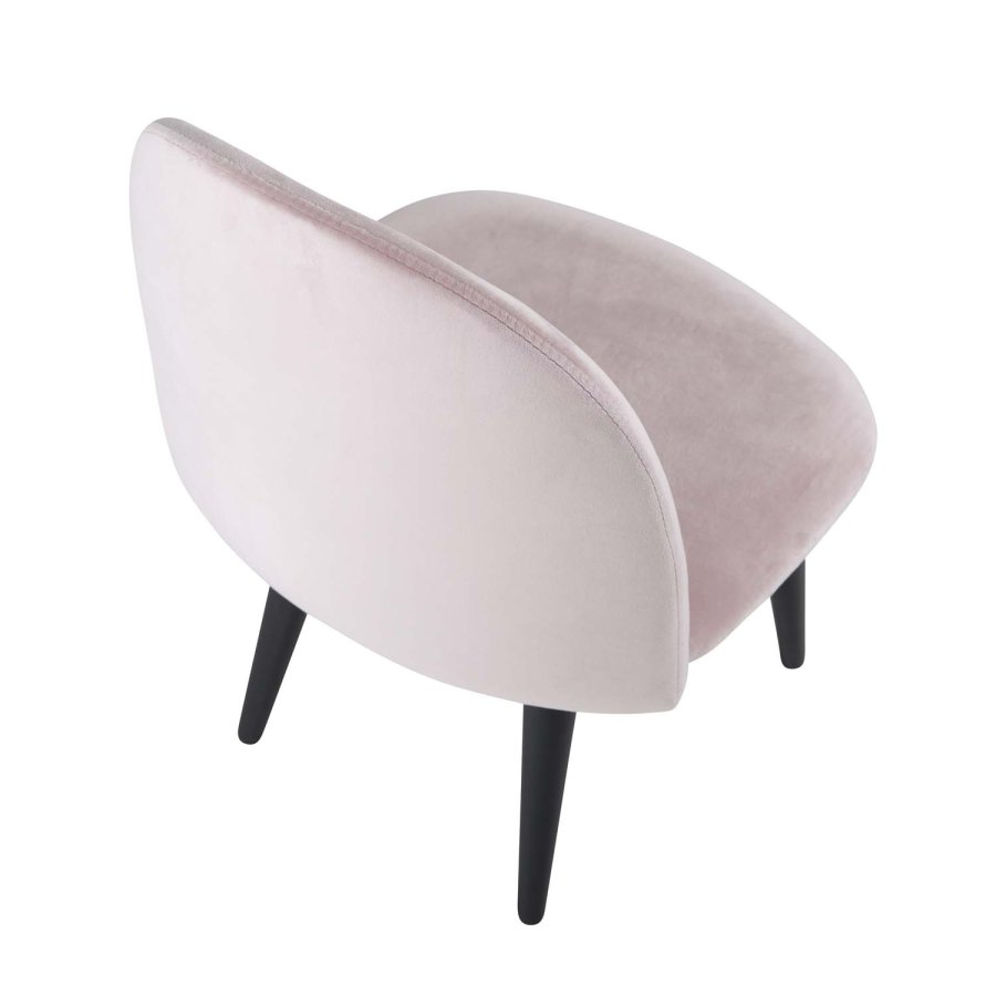 VENTURE DESIGN Velvet Chair XXS spisebordsstol - pink velour og metal