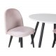 VENTURE DESIGN Velvet Chair XXS spisebordsstol - pink velour og metal