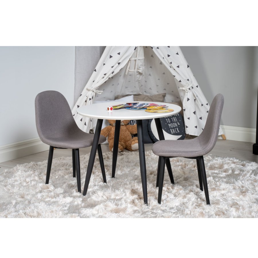 VENTURE DESIGN Plaza spisebord - hvid MDF og sort metal (60)