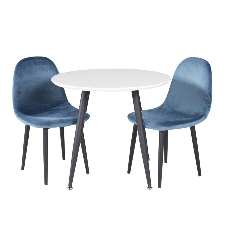 VENTURE DESIGN Plaza spisebord - hvid MDF og sort metal (60)