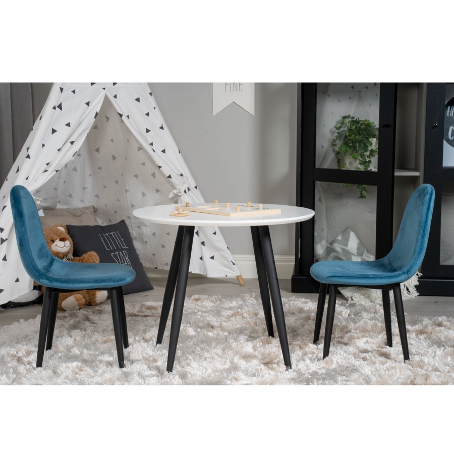 VENTURE DESIGN Plaza spisebord - hvid MDF og sort metal (60)