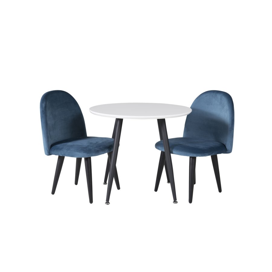 VENTURE DESIGN Plaza spisebord - hvid MDF og sort metal (60)