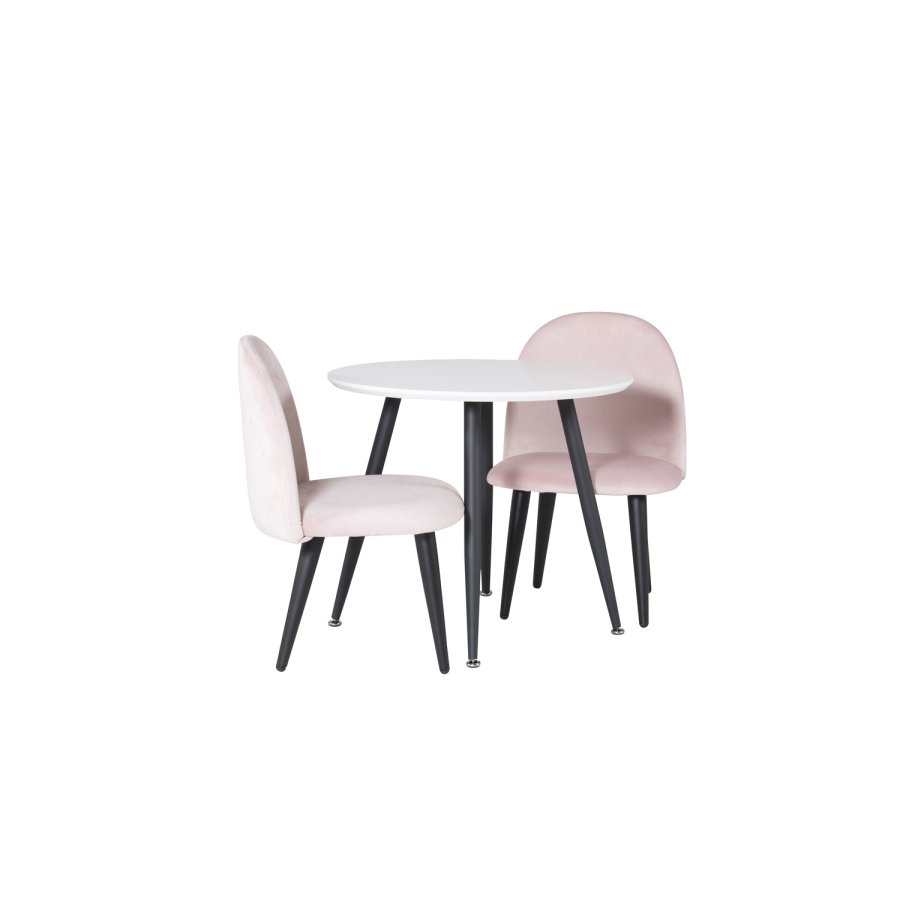 VENTURE DESIGN Plaza spisebord - hvid MDF og sort metal (60)