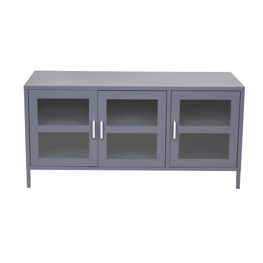 VENTURE DESIGN Acero TV-bord, m. 3 lger og 2 hylder - lysegr metal