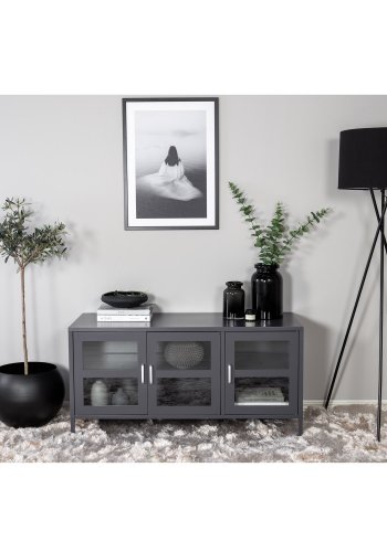 VENTURE DESIGN Acero TV-bord, m. 3 lger og 2 hylder - lysegr metal