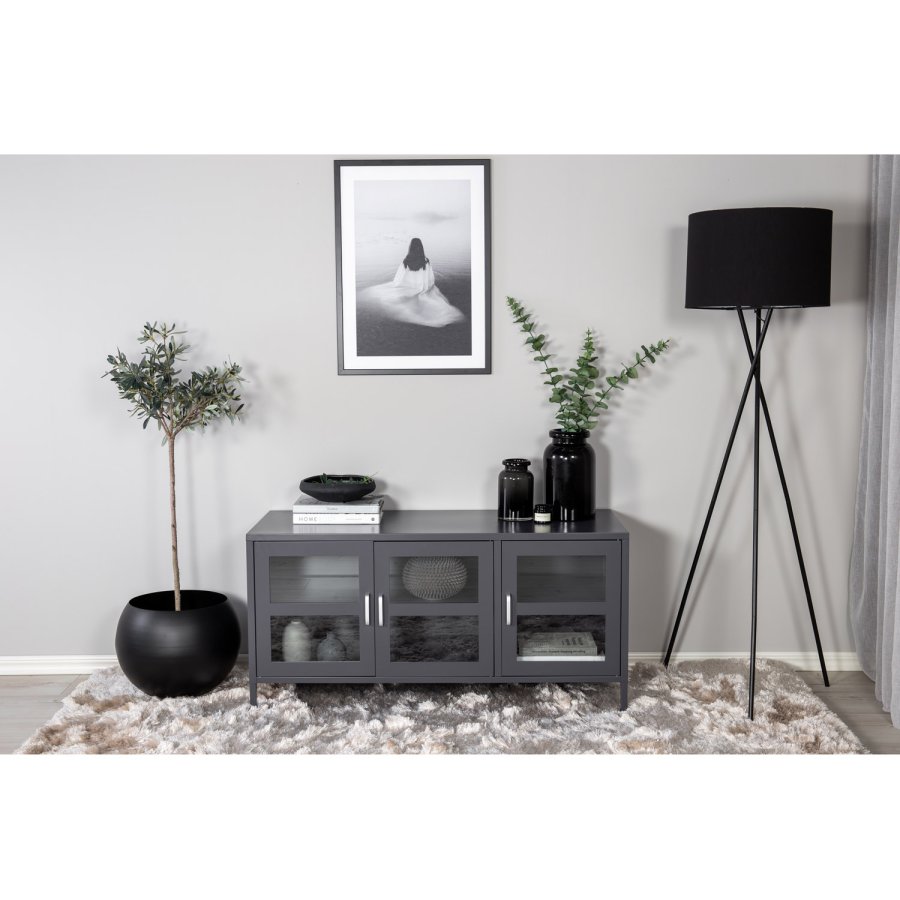 VENTURE DESIGN Acero TV-bord, m. 3 lger og 2 hylder - lysegr metal