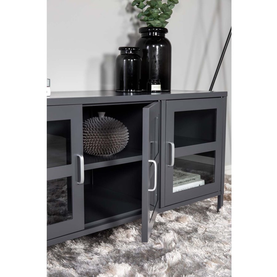 VENTURE DESIGN Acero TV-bord, m. 3 lger og 2 hylder - lysegr metal