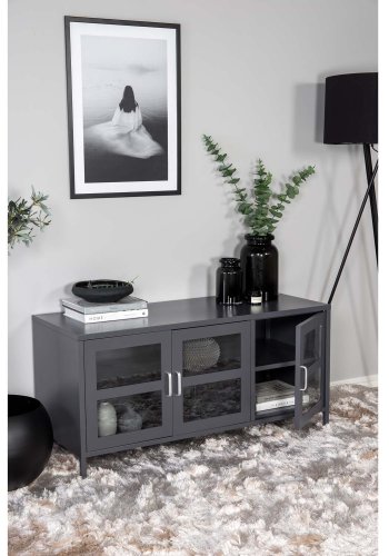 VENTURE DESIGN Acero TV-bord, m. 3 lger og 2 hylder - lysegr metal