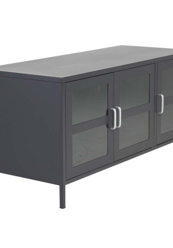 VENTURE DESIGN Acero TV-bord/sknk, m. 3 lger og 2 hylder - sort stl