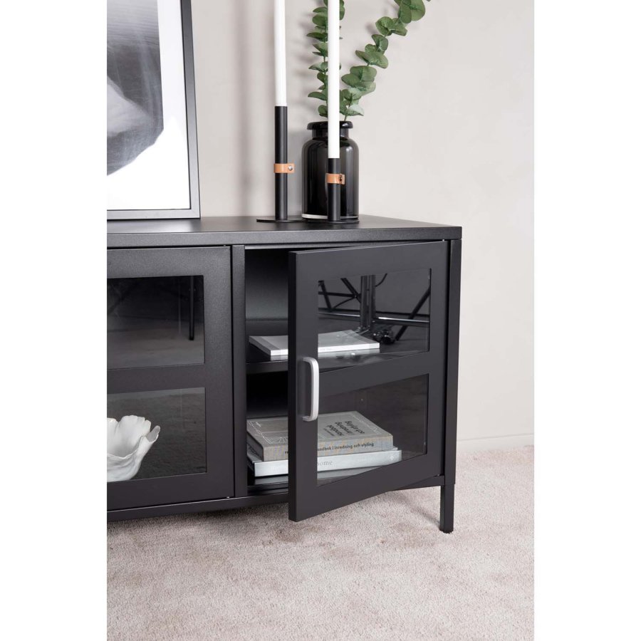 VENTURE DESIGN Acero TV-bord/sknk, m. 3 lger og 2 hylder - sort stl