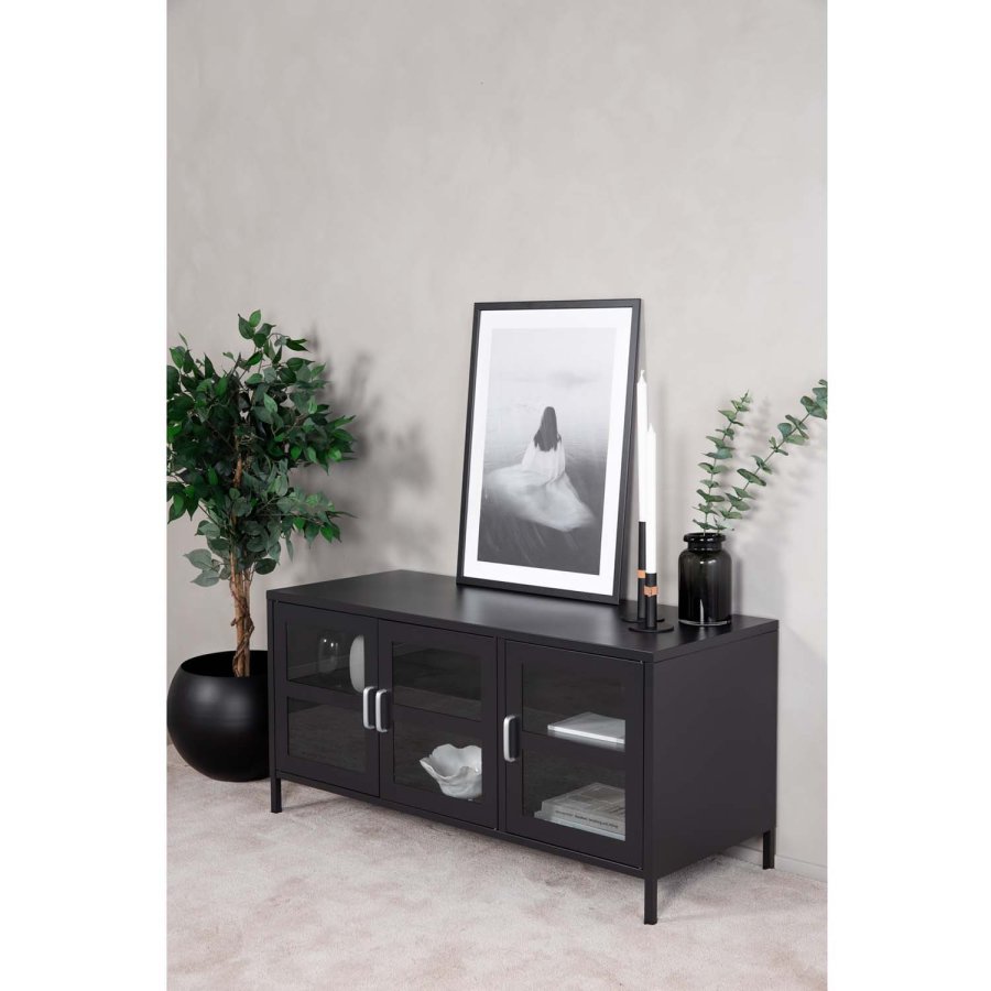 VENTURE DESIGN Acero TV-bord/sknk, m. 3 lger og 2 hylder - sort stl