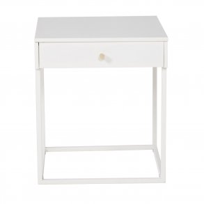 VENTURE DESIGN Bakal sengebord, m. 1 skuffe - hvid stl