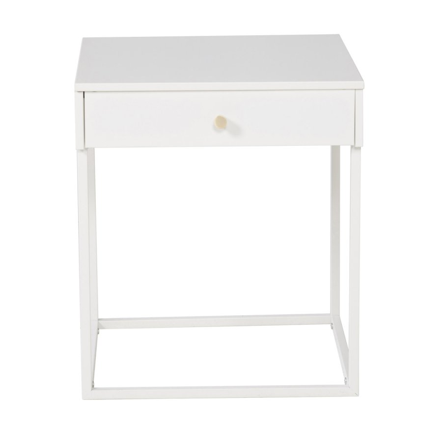 VENTURE DESIGN Bakal sengebord, m. 1 skuffe - hvid stl