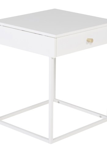 VENTURE DESIGN Bakal sengebord, m. 1 skuffe - hvid stl