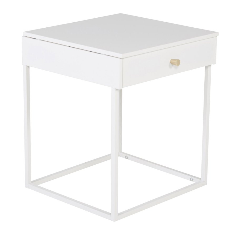 VENTURE DESIGN Bakal sengebord, m. 1 skuffe - hvid stl