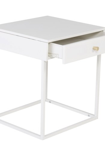 VENTURE DESIGN Bakal sengebord, m. 1 skuffe - hvid stl