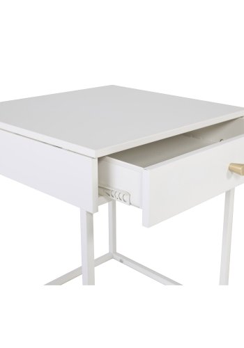 VENTURE DESIGN Bakal sengebord, m. 1 skuffe - hvid stl