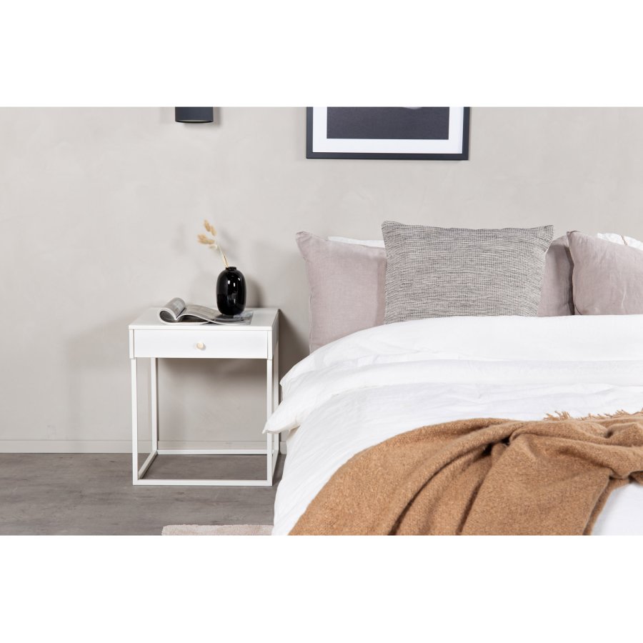 VENTURE DESIGN Bakal sengebord, m. 1 skuffe - hvid stl