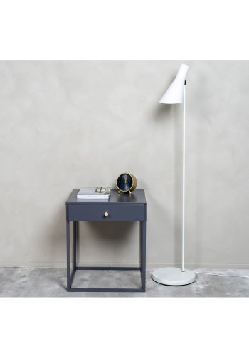 VENTURE DESIGN Bakal sengebord, m. 1 skuffe - lysegr stl (43x41)