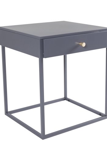 VENTURE DESIGN Bakal sengebord, m. 1 skuffe - lysegr stl (43x41)