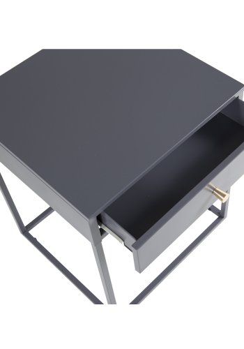 VENTURE DESIGN Bakal sengebord, m. 1 skuffe - lysegr stl (43x41)