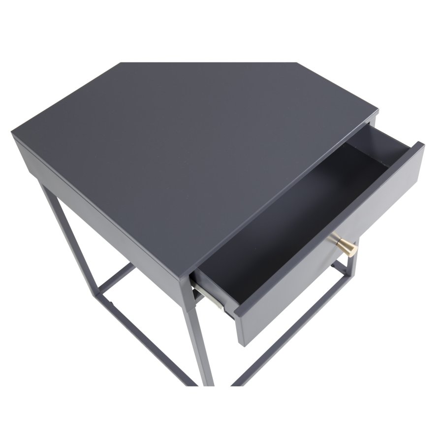 VENTURE DESIGN Bakal sengebord, m. 1 skuffe - lysegr stl (43x41)