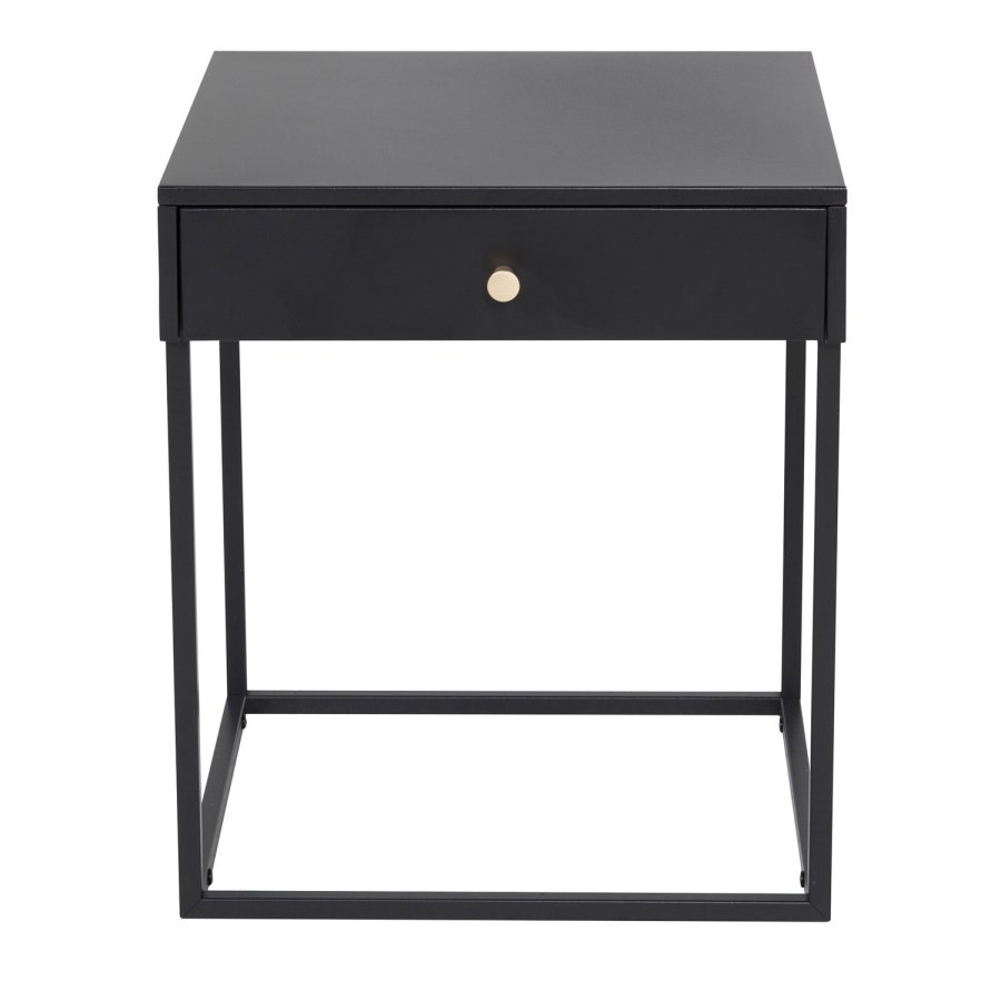 VENTURE DESIGN Bakal sengebord, m. 1 skuffe - sort stl