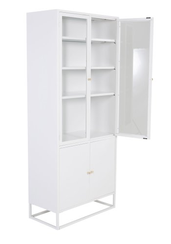 VENTURE DESIGN Bakal vitrineskab, m. 4 lger og 4 hylder - hvid stl