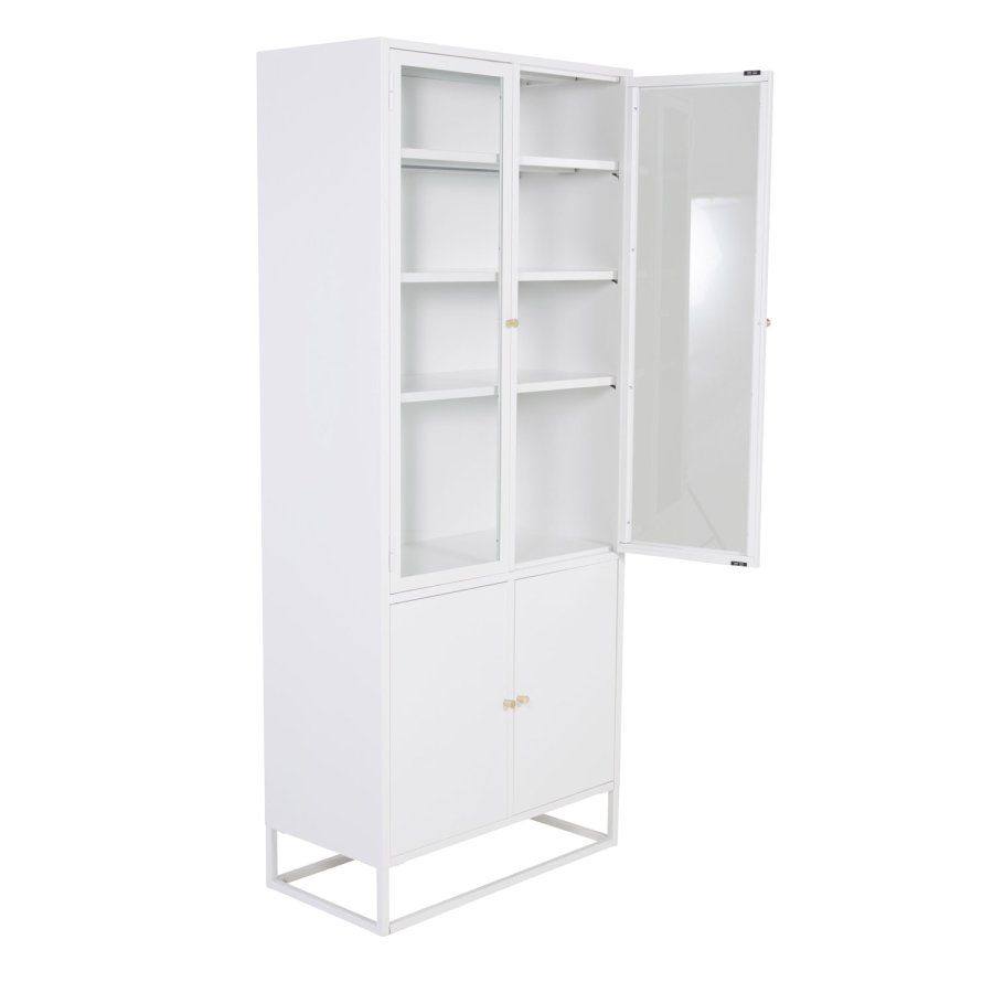 VENTURE DESIGN Bakal vitrineskab, m. 4 lger og 4 hylder - hvid stl