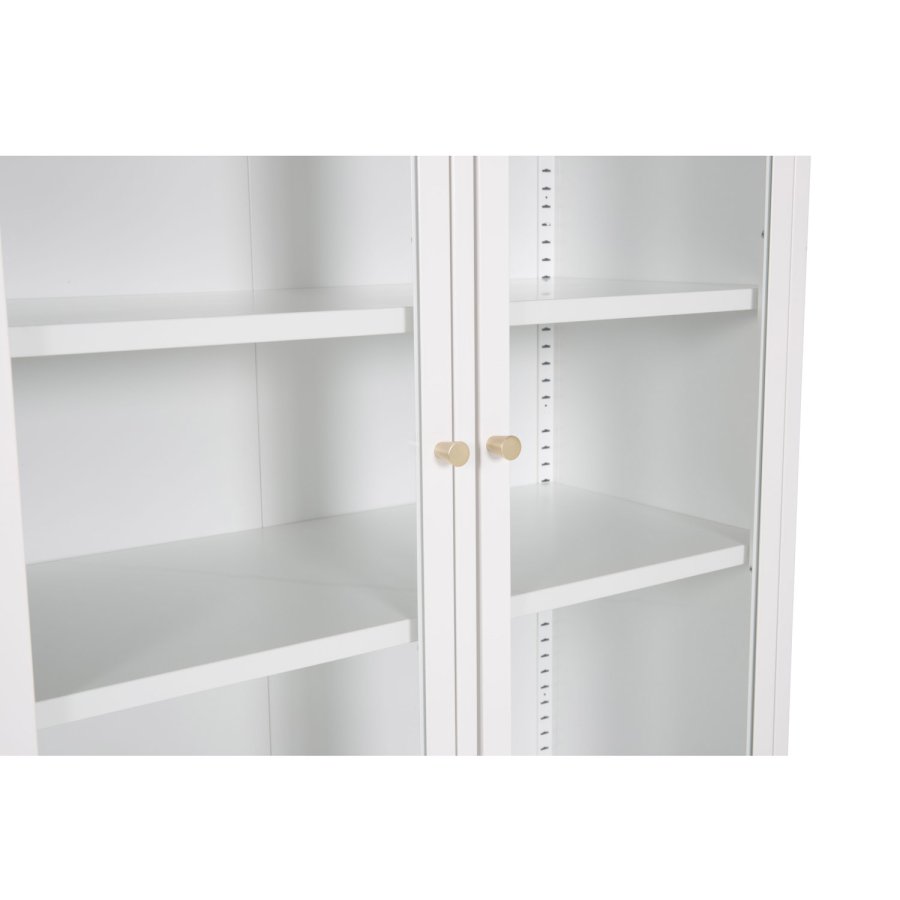 VENTURE DESIGN Bakal vitrineskab, m. 4 lger og 4 hylder - hvid stl