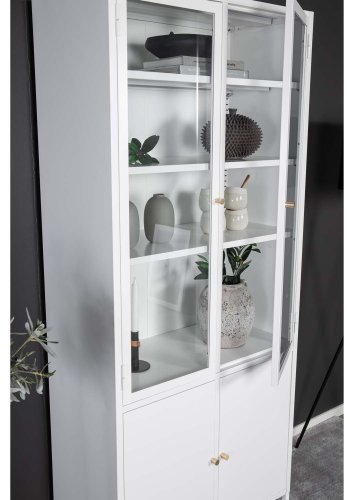 VENTURE DESIGN Bakal vitrineskab, m. 4 lger og 4 hylder - hvid stl