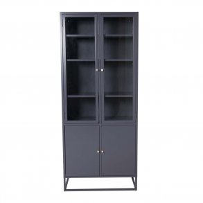 VENTURE DESIGN Bakal vitrineskab, m. 4 lger og 4 hylder - lysegr stl