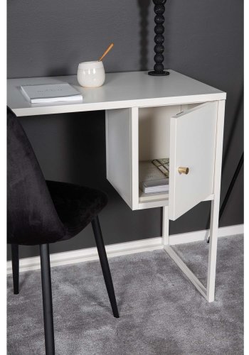 VENTURE DESIGN Bakal skrivebord, m. 1 lge - hvid stl (95x45)