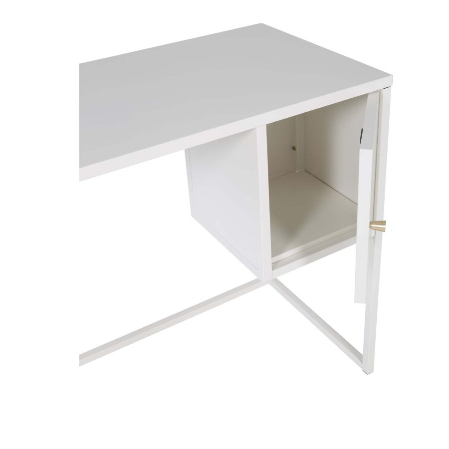 VENTURE DESIGN Bakal skrivebord, m. 1 lge - hvid stl (95x45)