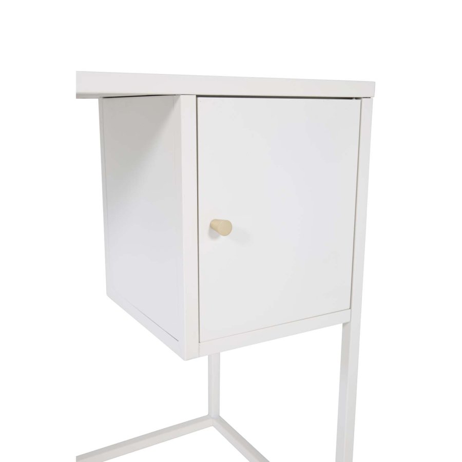 VENTURE DESIGN Bakal skrivebord, m. 1 lge - hvid stl (95x45)