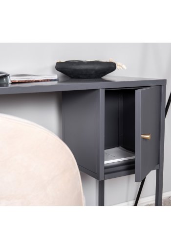 VENTURE DESIGN Bakal skrivebord, m. 1 lge - lysegr stol (95x45)