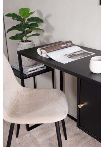 VENTURE DESIGN Bakal skrivebord, m. 1 lge - sort stl (95x45)