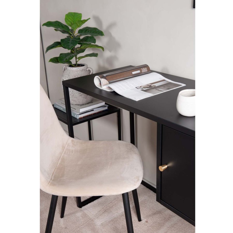 VENTURE DESIGN Bakal skrivebord, m. 1 lge - sort stl (95x45)