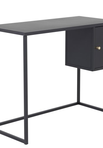 VENTURE DESIGN Bakal skrivebord, m. 1 lge - sort stl (95x45)