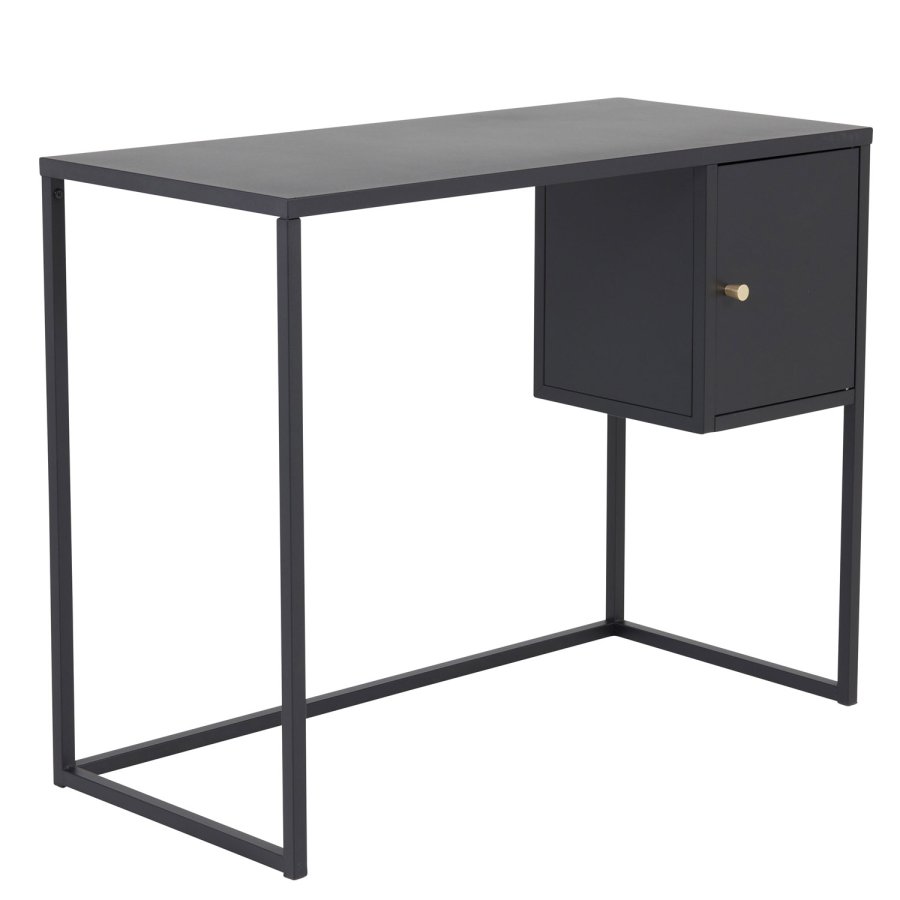 VENTURE DESIGN Bakal skrivebord, m. 1 lge - sort stl (95x45)