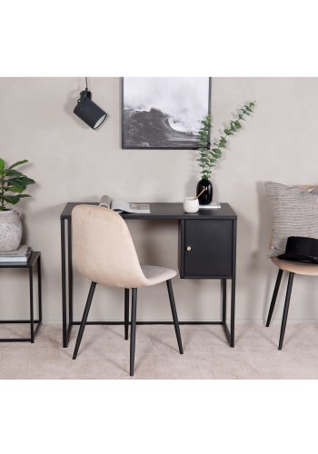 VENTURE DESIGN Bakal skrivebord, m. 1 lge - sort stl (95x45)